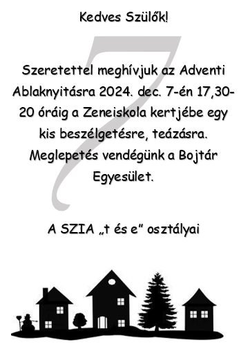 Adventi ablaknyitás - meghívó Adventi ablaknyitás - meghívó
